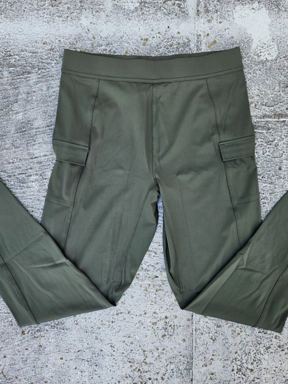 Women Active Pant Olive Polyester Sport Running Yoga Pant Athletic Size XL New